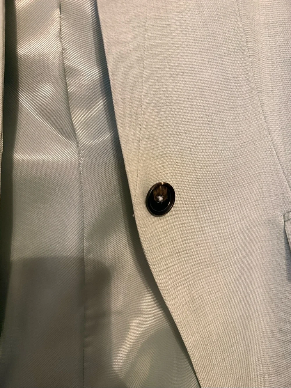 Zara Sage Green Inverted Lapel Blazer - Single Button - Size M